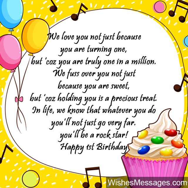 1st birthday wishes for one year old happy birthday message