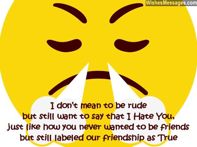 Angry message for rude people and fake friends
