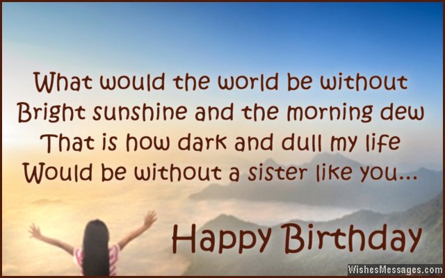 Beautiful birthday card message for sister