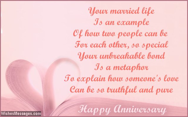 Beautiful wedding anniversary card poem