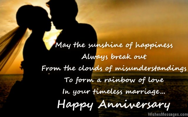 Beautiful wedding anniversary wishes for couples