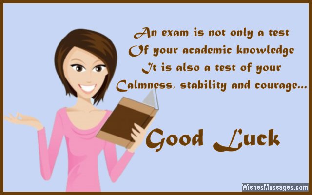 Best wishes for students giving an exam