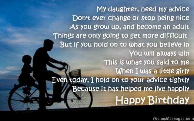 Birthday poem to father from daughter