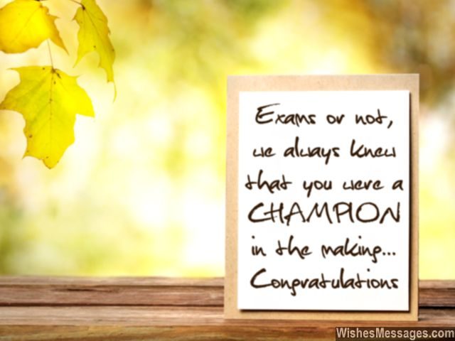 Congratulations for good grades you are a champion greeting card