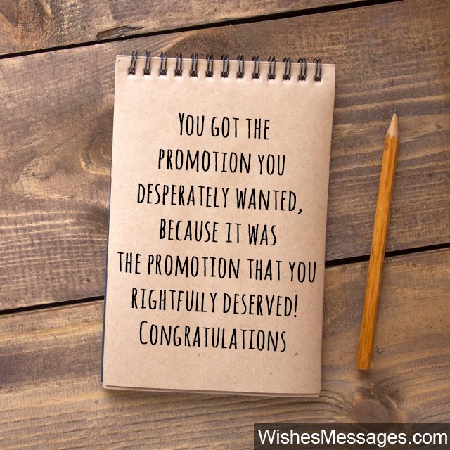 Congratulations for promotion you deserve it note