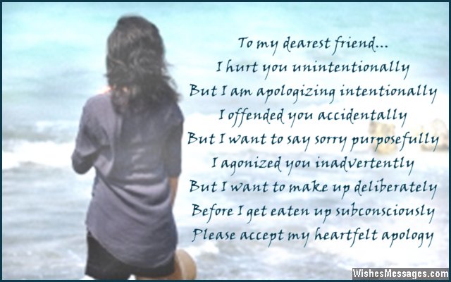 Cute apology poem to say sorry to friends