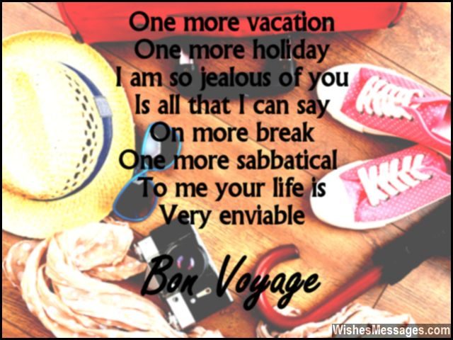 Cute bon voyage message for friends