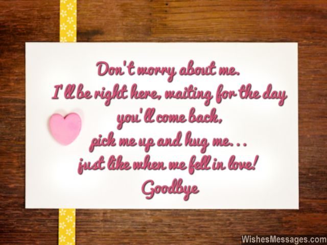 Cute goodbye note for him husband wife hugs kisses and love