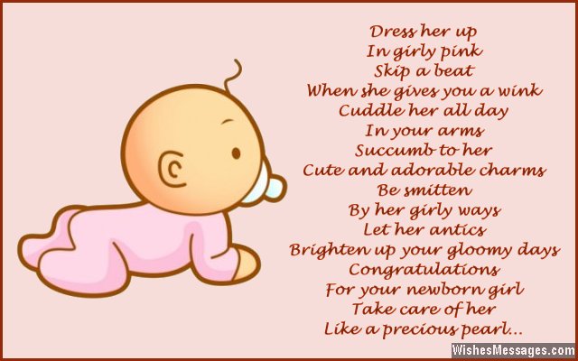 Cute greeting card poem for a baby girl
