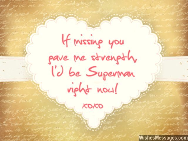 Cute message for wife missing you makes me superman note