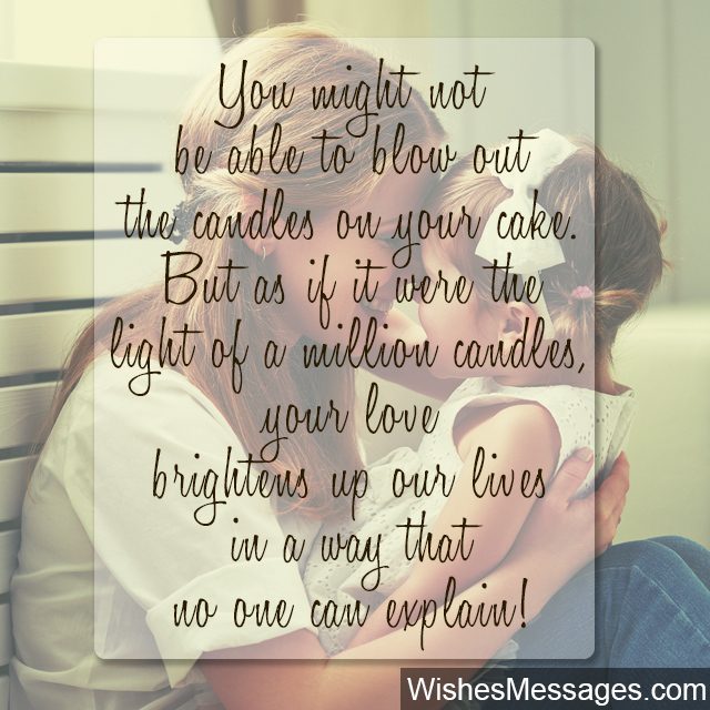 Cute quote for little daughter from mother you light up my life