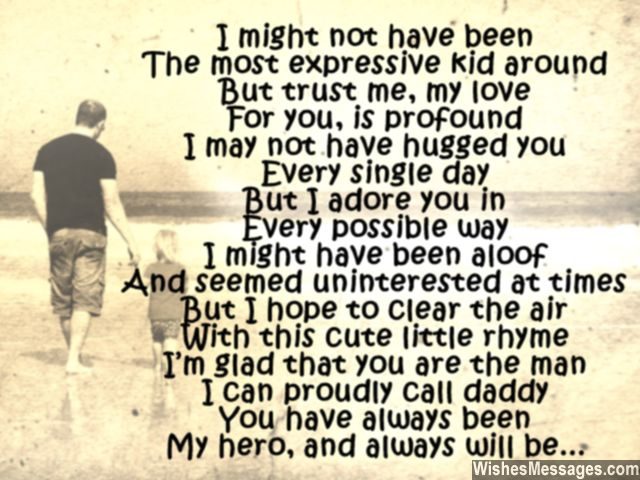 Dad you are my hero cute poem for father from son daughter