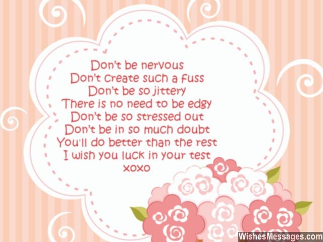 Exam best wishes poem good luck for test