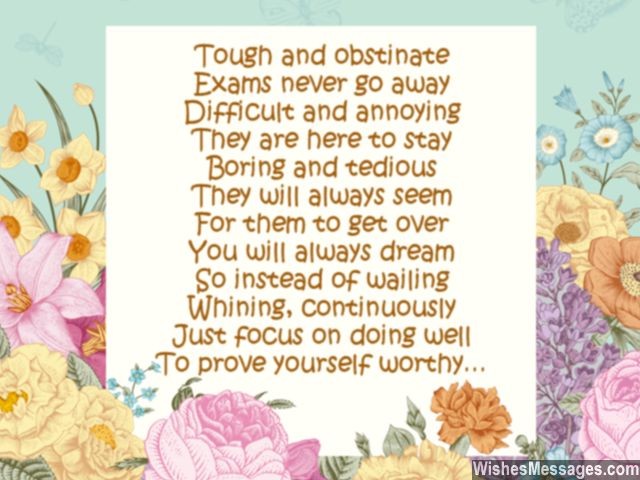 Exam poem do well best wishes for students