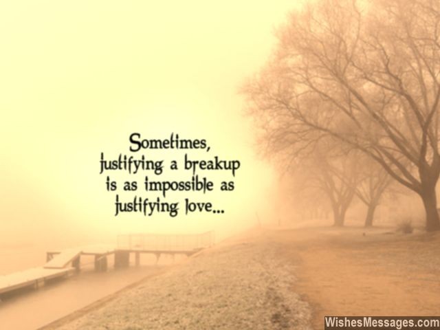Finding reasons for a breakup is like justifying love quote