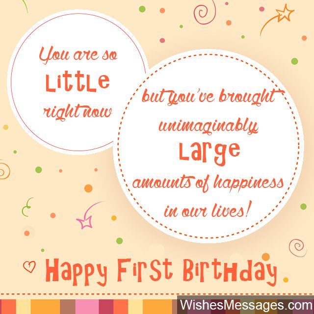 First birthday greeting card little child turning one year old