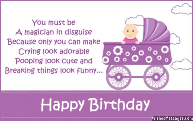 Funny 1st birthday card message