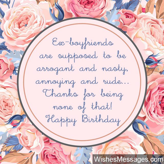 Funny birthday card for ex-boyfriend thanks for not being rude