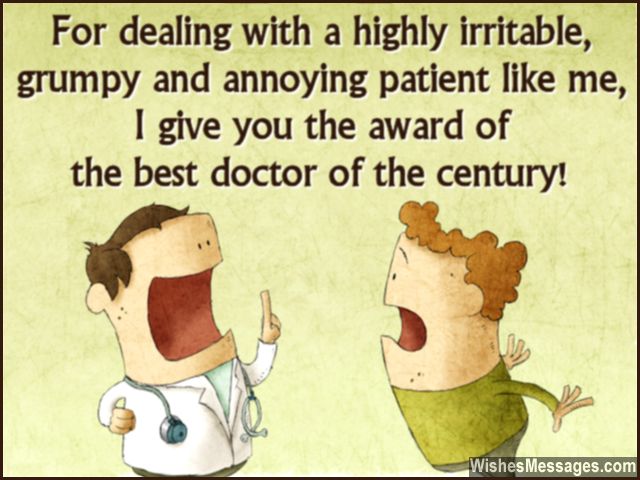 Funny message to say Thanks to a doctor from patient