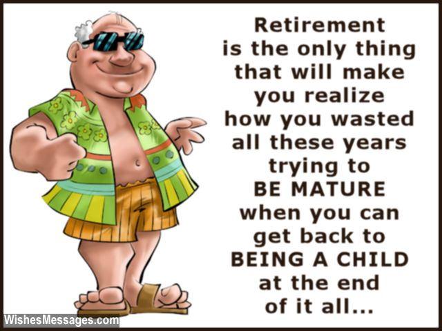 Funny retirement quote and message for greeting card