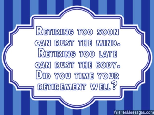 Funny retirement quote card message
