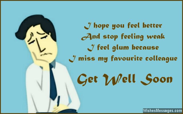 Get well soon card message for colleagues