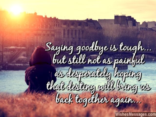 Goodbye is tough friends destiny bring together