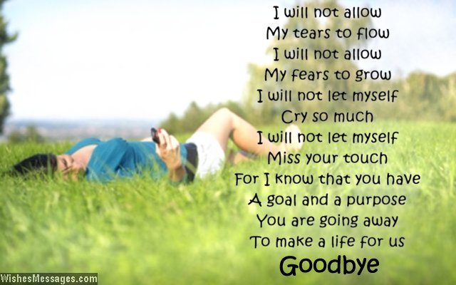 Goodbye poem for love