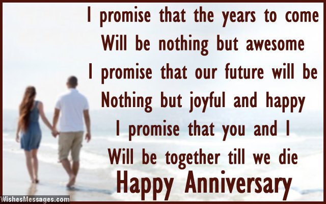 Happy anniversary card message poem for husband