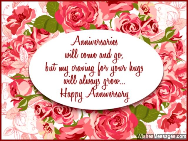 Happy anniversary greeting card for husband i love your hugs