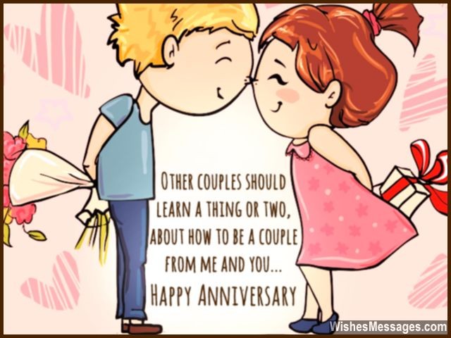 Happy anniversary greeting card him and her