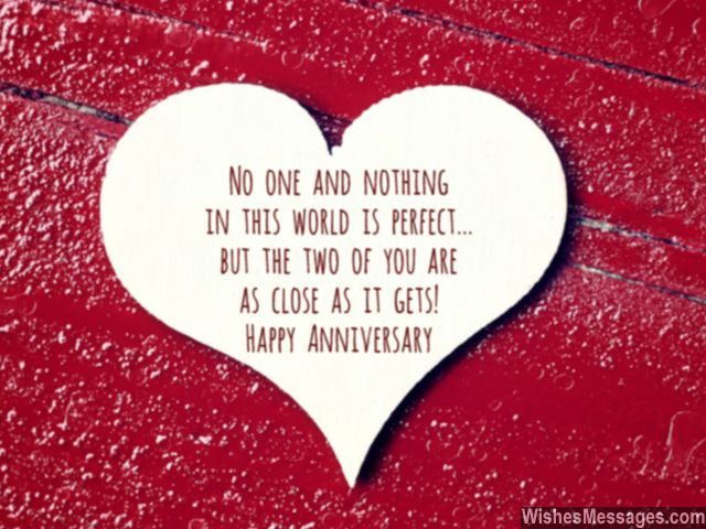 Happy anniversary to perfect couple heart greeting card shape