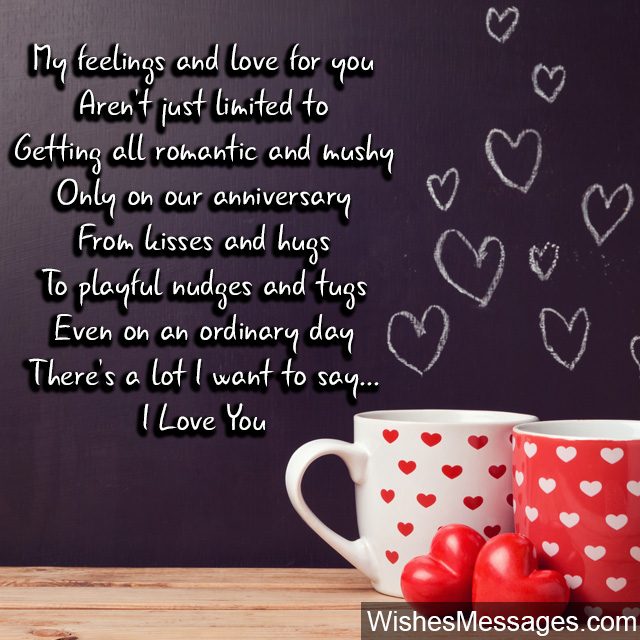I love you poem for husband every day hugs and kisses