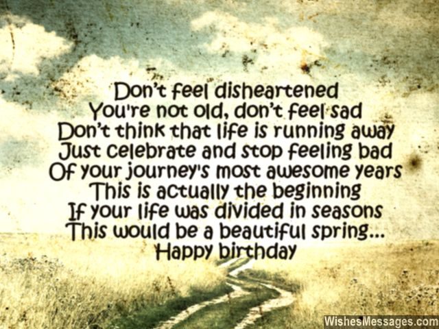 Inspirational birthday poem message turning older in life