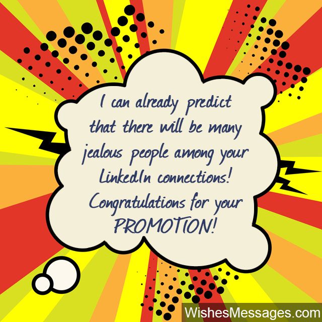 LinkedIn message congratulations for promotion at work