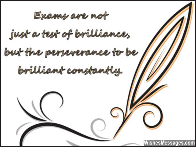 Motivational exam message for students from teacher or parents
