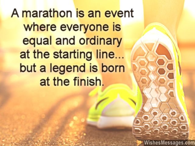 Motivational message for marathon runners to wish good luck