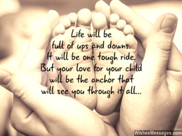 Parent child quote for new mom and dad cute baby feet