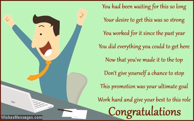 Poem to say congratulations for job promotion