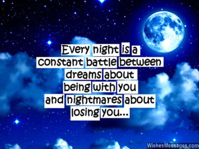Romantic good night message for him dreams nightmares love