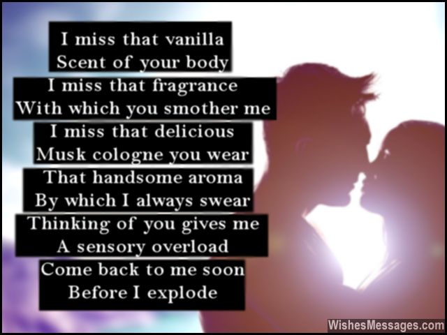 Romantic I miss you poem quote to husband from wife