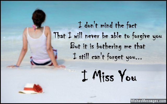 Sad missing you message to ex-wife