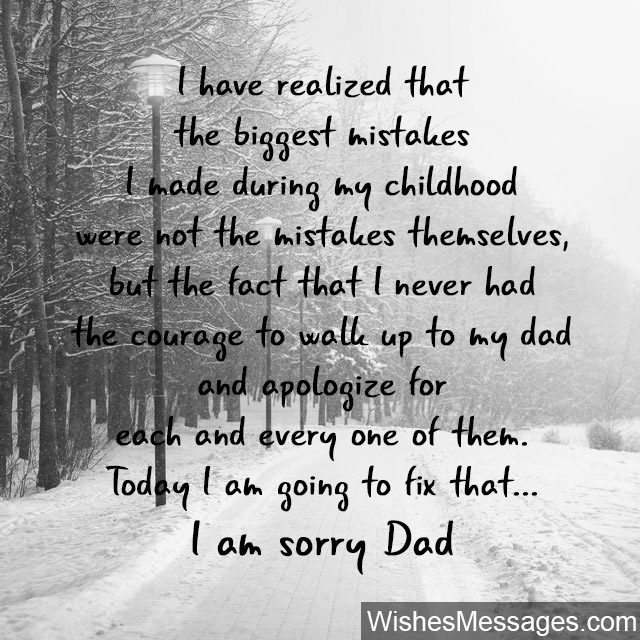 Sorry dad quote from son daughter apology message