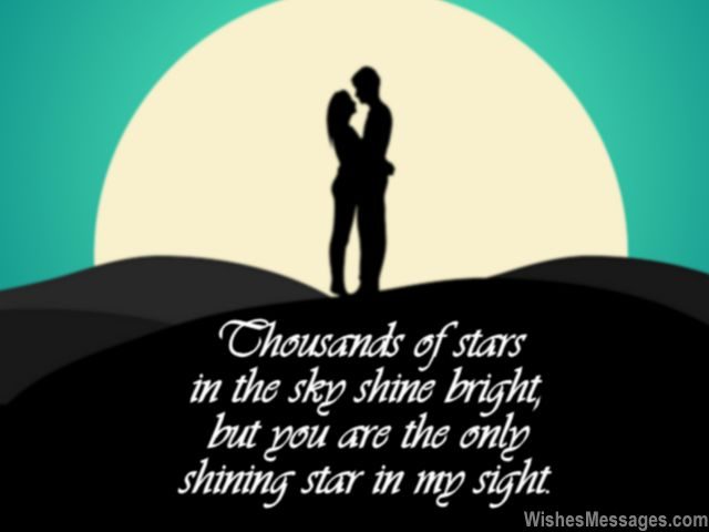 Stars shine bright romantic good night message for her