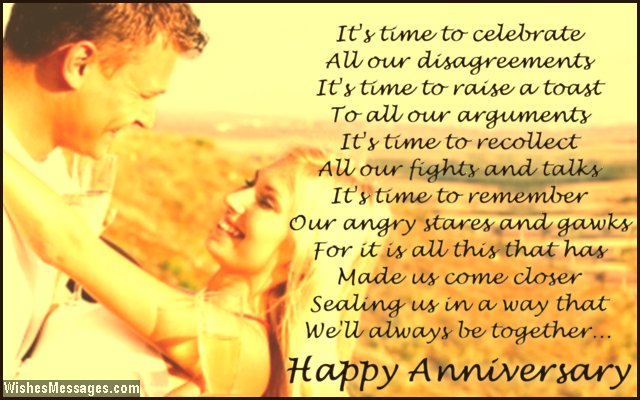 Sweet anniversary poem to husband from wife