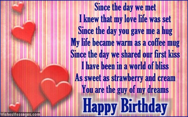 Sweet birthday card poem for boyfriend
