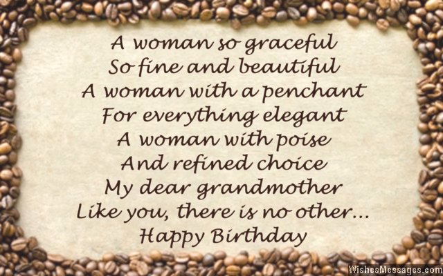 Sweet birthday card poem for grandmother