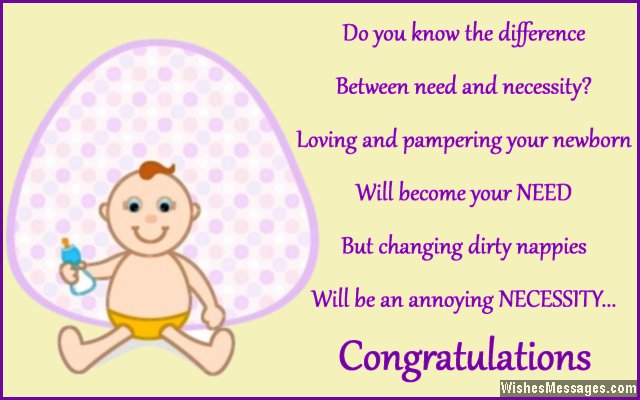 Sweet congratulations message for new baby