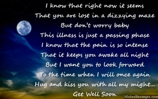 Sweet get well soon poem to him from her