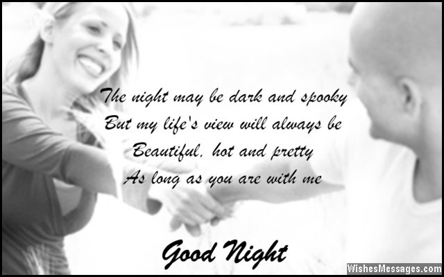 Sweet good night greeting from husband to wife